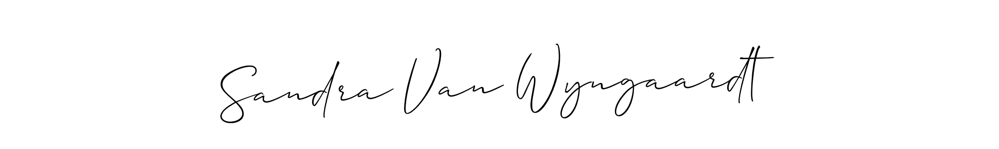 You should practise on your own different ways (Allison_Script) to write your name (Sandra Van Wyngaardt) in signature. don't let someone else do it for you. Sandra Van Wyngaardt signature style 2 images and pictures png