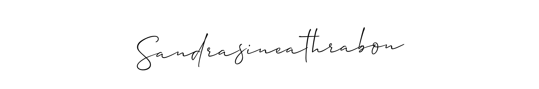 You should practise on your own different ways (Allison_Script) to write your name (Sandrasineathrabon) in signature. don't let someone else do it for you. Sandrasineathrabon signature style 2 images and pictures png