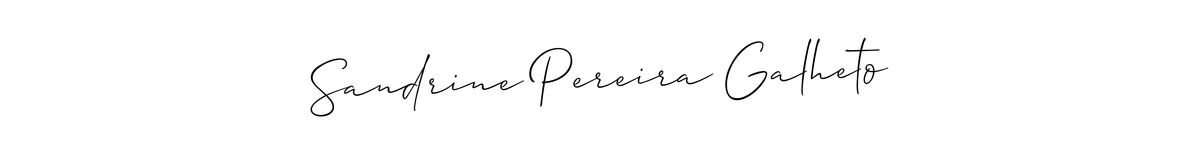 The best way (Allison_Script) to make a short signature is to pick only two or three words in your name. The name Sandrine Pereira Galheto include a total of six letters. For converting this name. Sandrine Pereira Galheto signature style 2 images and pictures png