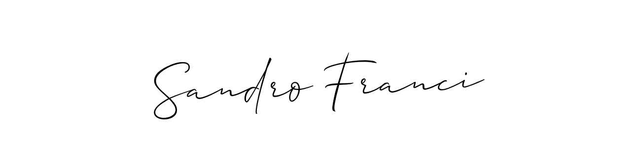 Use a signature maker to create a handwritten signature online. With this signature software, you can design (Allison_Script) your own signature for name Sandro Franci. Sandro Franci signature style 2 images and pictures png