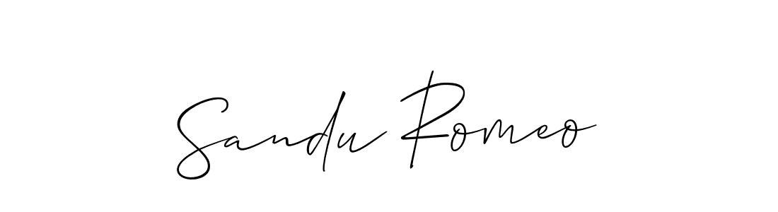 How to make Sandu Romeo name signature. Use Allison_Script style for creating short signs online. This is the latest handwritten sign. Sandu Romeo signature style 2 images and pictures png