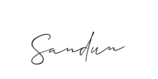 It looks lik you need a new signature style for name Sandun. Design unique handwritten (Allison_Script) signature with our free signature maker in just a few clicks. Sandun signature style 2 images and pictures png