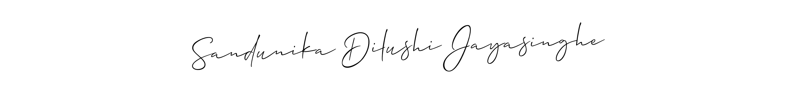 Allison_Script is a professional signature style that is perfect for those who want to add a touch of class to their signature. It is also a great choice for those who want to make their signature more unique. Get Sandunika Dilushi Jayasinghe name to fancy signature for free. Sandunika Dilushi Jayasinghe signature style 2 images and pictures png