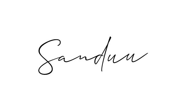 It looks lik you need a new signature style for name Sanduu. Design unique handwritten (Allison_Script) signature with our free signature maker in just a few clicks. Sanduu signature style 2 images and pictures png
