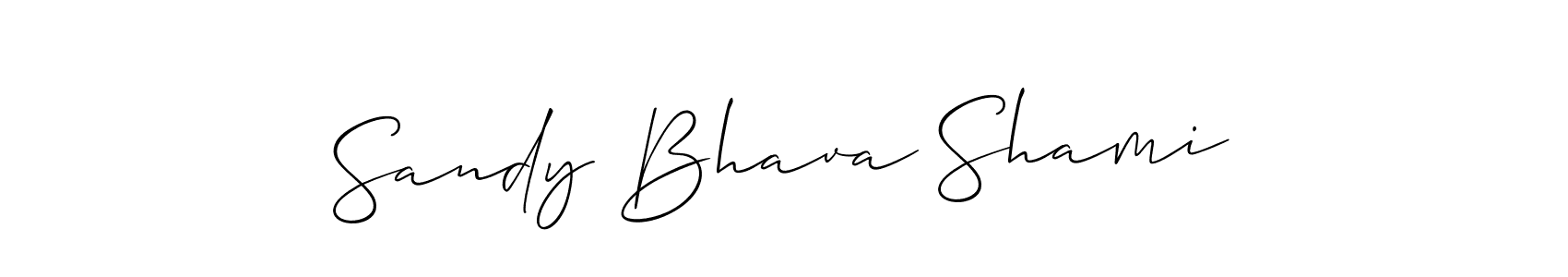 It looks lik you need a new signature style for name Sandy Bhava Shami. Design unique handwritten (Allison_Script) signature with our free signature maker in just a few clicks. Sandy Bhava Shami signature style 2 images and pictures png