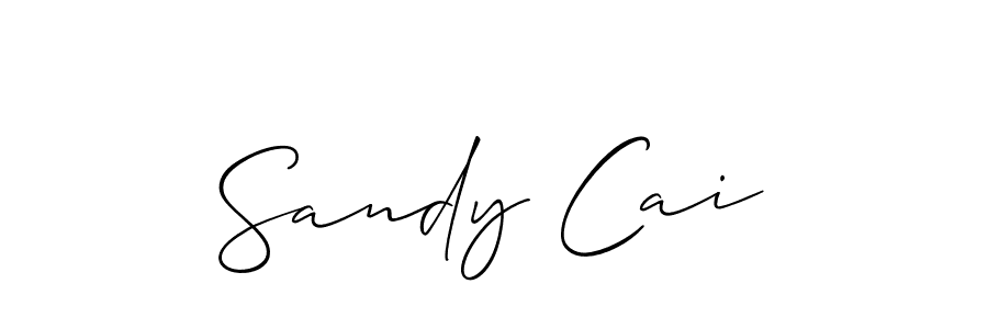 The best way (Allison_Script) to make a short signature is to pick only two or three words in your name. The name Sandy Cai include a total of six letters. For converting this name. Sandy Cai signature style 2 images and pictures png