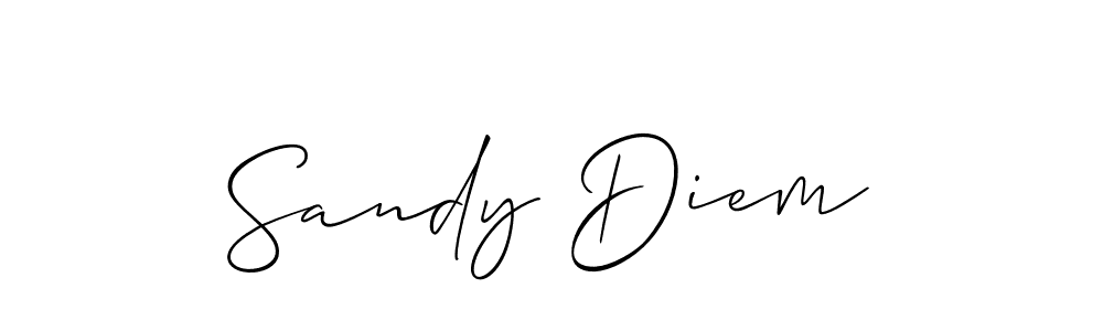 The best way (Allison_Script) to make a short signature is to pick only two or three words in your name. The name Sandy Diem include a total of six letters. For converting this name. Sandy Diem signature style 2 images and pictures png