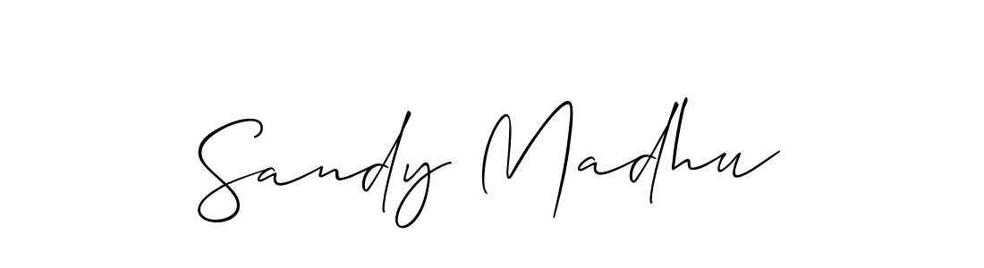 Also we have Sandy Madhu name is the best signature style. Create professional handwritten signature collection using Allison_Script autograph style. Sandy Madhu signature style 2 images and pictures png