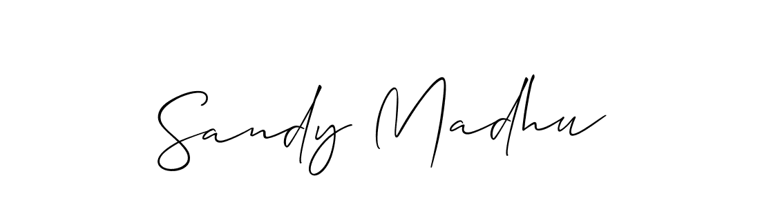 Make a short Sandy Madhu signature style. Manage your documents anywhere anytime using Allison_Script. Create and add eSignatures, submit forms, share and send files easily. Sandy Madhu signature style 2 images and pictures png