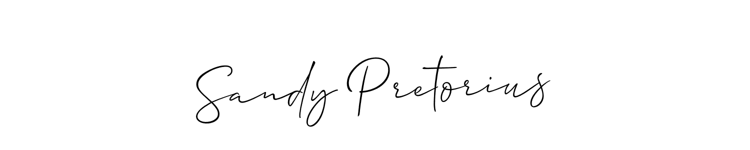 How to make Sandy Pretorius name signature. Use Allison_Script style for creating short signs online. This is the latest handwritten sign. Sandy Pretorius signature style 2 images and pictures png