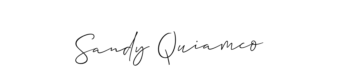 Make a beautiful signature design for name Sandy Quiamco. With this signature (Allison_Script) style, you can create a handwritten signature for free. Sandy Quiamco signature style 2 images and pictures png