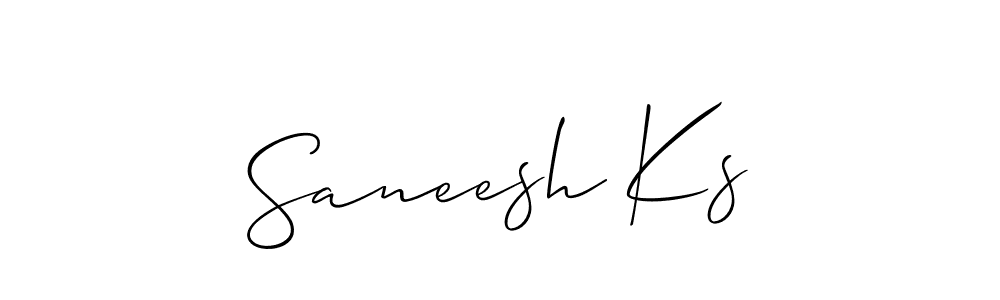 Use a signature maker to create a handwritten signature online. With this signature software, you can design (Allison_Script) your own signature for name Saneesh Ks. Saneesh Ks signature style 2 images and pictures png