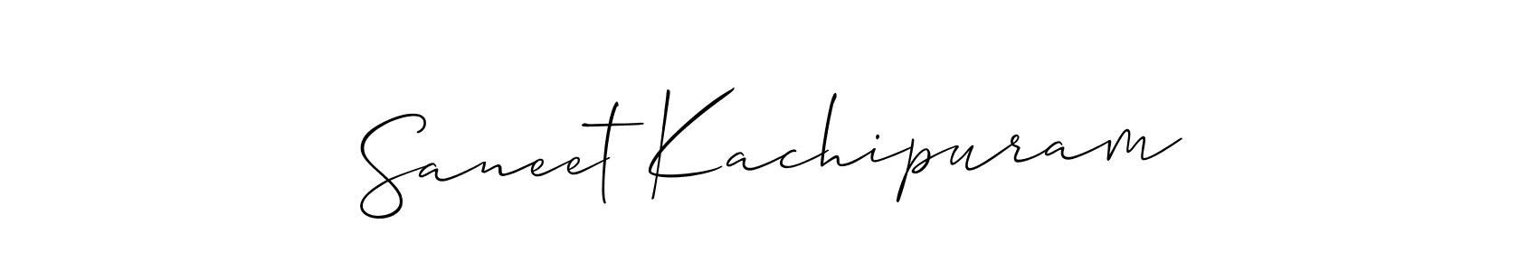 Allison_Script is a professional signature style that is perfect for those who want to add a touch of class to their signature. It is also a great choice for those who want to make their signature more unique. Get Saneet Kachipuram name to fancy signature for free. Saneet Kachipuram signature style 2 images and pictures png