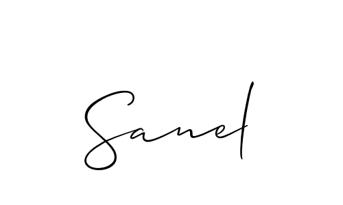The best way (Allison_Script) to make a short signature is to pick only two or three words in your name. The name Sanel include a total of six letters. For converting this name. Sanel signature style 2 images and pictures png