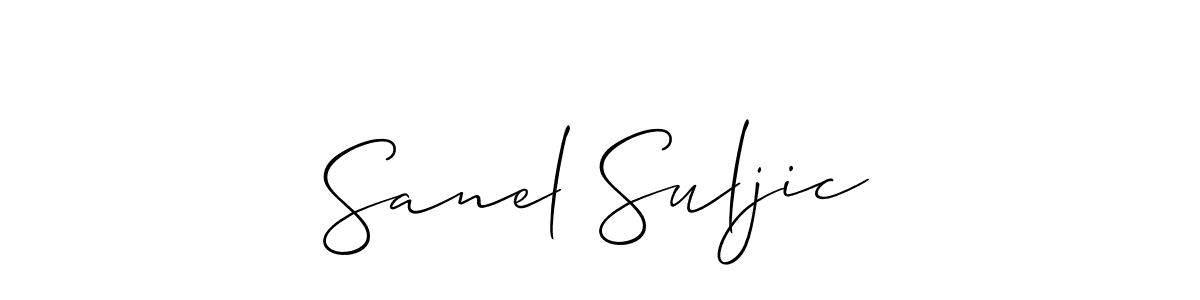 This is the best signature style for the Sanel Suljic name. Also you like these signature font (Allison_Script). Mix name signature. Sanel Suljic signature style 2 images and pictures png