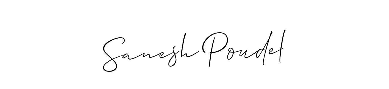 How to make Sanesh Poudel signature? Allison_Script is a professional autograph style. Create handwritten signature for Sanesh Poudel name. Sanesh Poudel signature style 2 images and pictures png