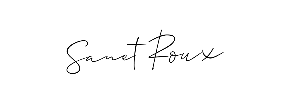 Similarly Allison_Script is the best handwritten signature design. Signature creator online .You can use it as an online autograph creator for name Sanet Roux. Sanet Roux signature style 2 images and pictures png