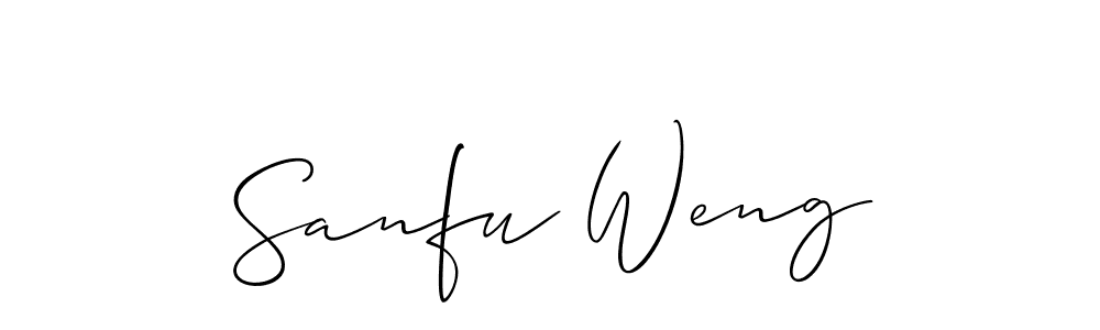 Use a signature maker to create a handwritten signature online. With this signature software, you can design (Allison_Script) your own signature for name Sanfu Weng. Sanfu Weng signature style 2 images and pictures png