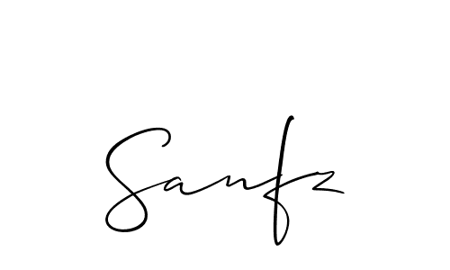 The best way (Allison_Script) to make a short signature is to pick only two or three words in your name. The name Sanfz include a total of six letters. For converting this name. Sanfz signature style 2 images and pictures png