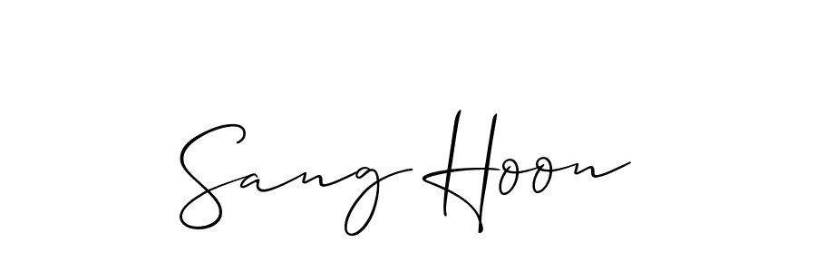 Similarly Allison_Script is the best handwritten signature design. Signature creator online .You can use it as an online autograph creator for name Sang Hoon. Sang Hoon signature style 2 images and pictures png