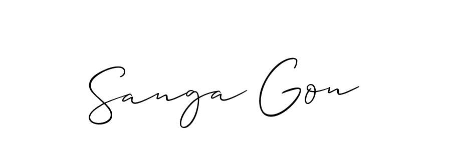 Use a signature maker to create a handwritten signature online. With this signature software, you can design (Allison_Script) your own signature for name Sanga Gon. Sanga Gon signature style 2 images and pictures png