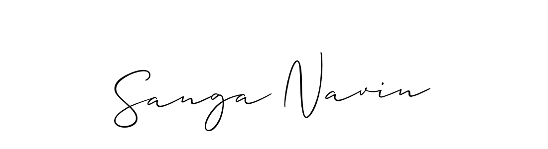 if you are searching for the best signature style for your name Sanga Navin. so please give up your signature search. here we have designed multiple signature styles  using Allison_Script. Sanga Navin signature style 2 images and pictures png