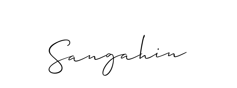 You should practise on your own different ways (Allison_Script) to write your name (Sangahin) in signature. don't let someone else do it for you. Sangahin signature style 2 images and pictures png