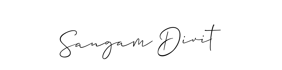 How to make Sangam Divit name signature. Use Allison_Script style for creating short signs online. This is the latest handwritten sign. Sangam Divit signature style 2 images and pictures png