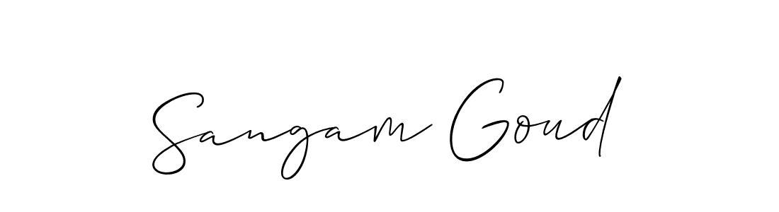 if you are searching for the best signature style for your name Sangam Goud. so please give up your signature search. here we have designed multiple signature styles  using Allison_Script. Sangam Goud signature style 2 images and pictures png