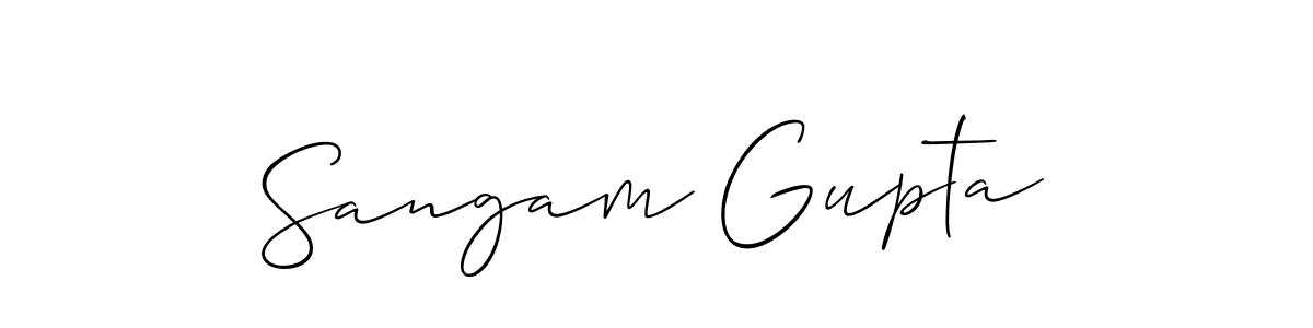 Also You can easily find your signature by using the search form. We will create Sangam Gupta name handwritten signature images for you free of cost using Allison_Script sign style. Sangam Gupta signature style 2 images and pictures png