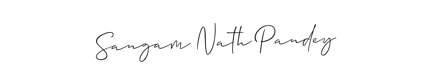Make a beautiful signature design for name Sangam Nath Pandey. With this signature (Allison_Script) style, you can create a handwritten signature for free. Sangam Nath Pandey signature style 2 images and pictures png