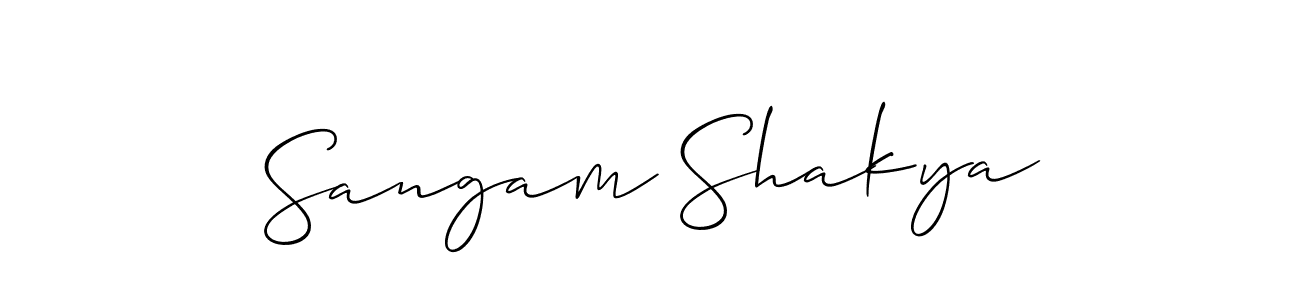 How to make Sangam Shakya name signature. Use Allison_Script style for creating short signs online. This is the latest handwritten sign. Sangam Shakya signature style 2 images and pictures png