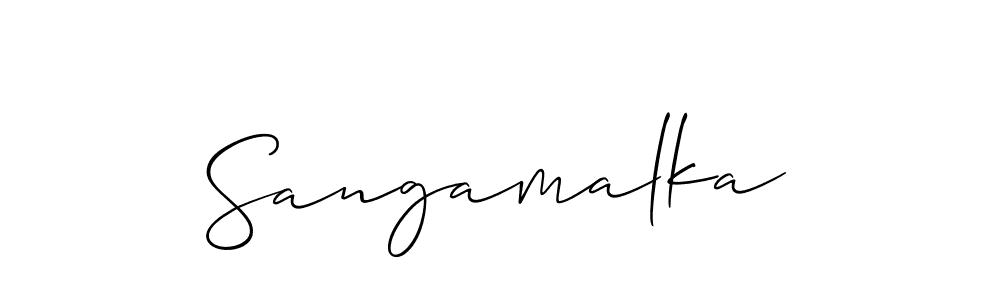 if you are searching for the best signature style for your name Sangamalka. so please give up your signature search. here we have designed multiple signature styles  using Allison_Script. Sangamalka signature style 2 images and pictures png