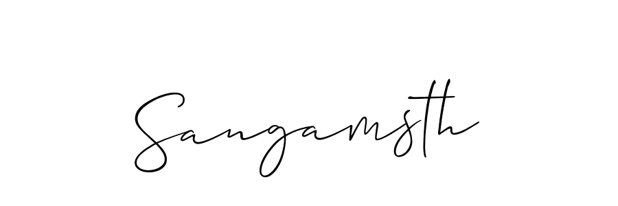 How to Draw Sangamsth signature style? Allison_Script is a latest design signature styles for name Sangamsth. Sangamsth signature style 2 images and pictures png
