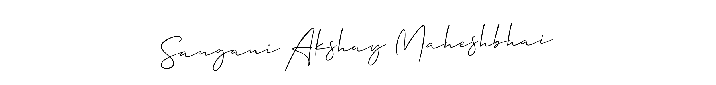Allison_Script is a professional signature style that is perfect for those who want to add a touch of class to their signature. It is also a great choice for those who want to make their signature more unique. Get Sangani Akshay Maheshbhai name to fancy signature for free. Sangani Akshay Maheshbhai signature style 2 images and pictures png
