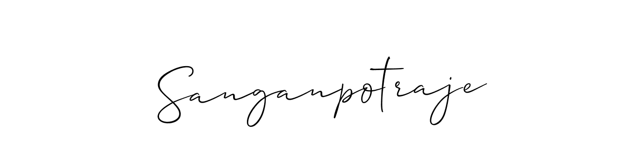Create a beautiful signature design for name Sanganpotraje. With this signature (Allison_Script) fonts, you can make a handwritten signature for free. Sanganpotraje signature style 2 images and pictures png