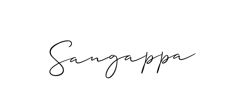 Use a signature maker to create a handwritten signature online. With this signature software, you can design (Allison_Script) your own signature for name Sangappa. Sangappa signature style 2 images and pictures png