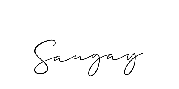 Design your own signature with our free online signature maker. With this signature software, you can create a handwritten (Allison_Script) signature for name Sangay. Sangay signature style 2 images and pictures png