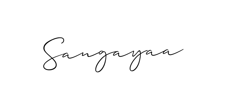 Sangayaa stylish signature style. Best Handwritten Sign (Allison_Script) for my name. Handwritten Signature Collection Ideas for my name Sangayaa. Sangayaa signature style 2 images and pictures png