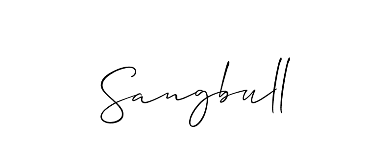 Allison_Script is a professional signature style that is perfect for those who want to add a touch of class to their signature. It is also a great choice for those who want to make their signature more unique. Get Sangbull name to fancy signature for free. Sangbull signature style 2 images and pictures png