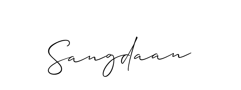 How to make Sangdaan name signature. Use Allison_Script style for creating short signs online. This is the latest handwritten sign. Sangdaan signature style 2 images and pictures png