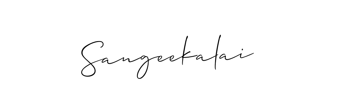 Design your own signature with our free online signature maker. With this signature software, you can create a handwritten (Allison_Script) signature for name Sangeekalai. Sangeekalai signature style 2 images and pictures png