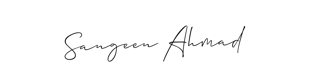 It looks lik you need a new signature style for name Sangeen Ahmad. Design unique handwritten (Allison_Script) signature with our free signature maker in just a few clicks. Sangeen Ahmad signature style 2 images and pictures png