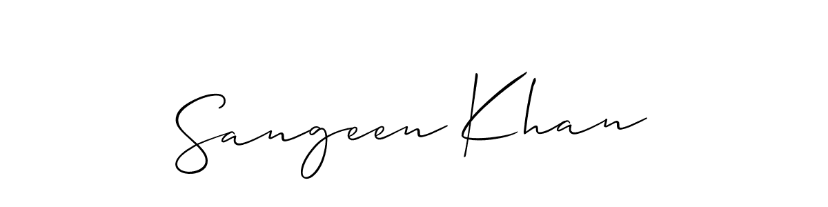 Also we have Sangeen Khan name is the best signature style. Create professional handwritten signature collection using Allison_Script autograph style. Sangeen Khan signature style 2 images and pictures png