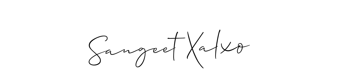 How to make Sangeet Xalxo signature? Allison_Script is a professional autograph style. Create handwritten signature for Sangeet Xalxo name. Sangeet Xalxo signature style 2 images and pictures png