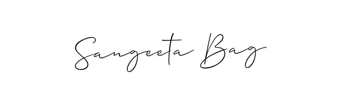 Also You can easily find your signature by using the search form. We will create Sangeeta Bag name handwritten signature images for you free of cost using Allison_Script sign style. Sangeeta Bag signature style 2 images and pictures png