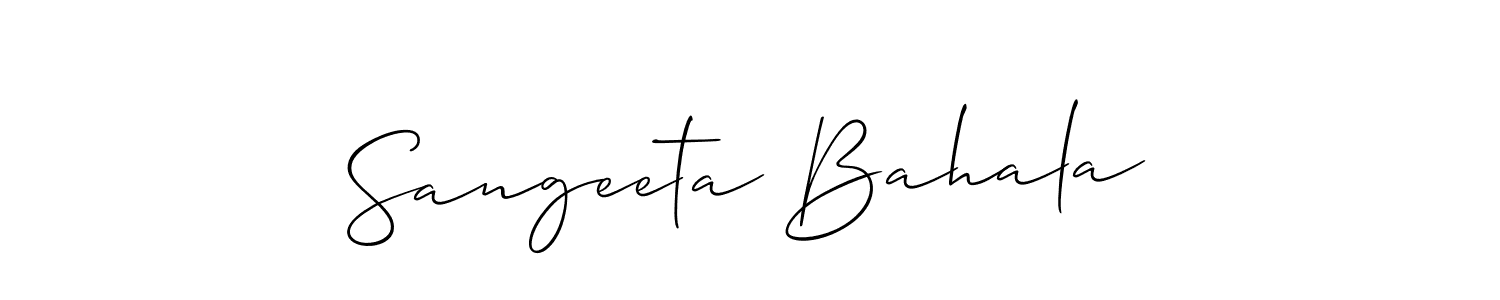 How to make Sangeeta Bahala signature? Allison_Script is a professional autograph style. Create handwritten signature for Sangeeta Bahala name. Sangeeta Bahala signature style 2 images and pictures png