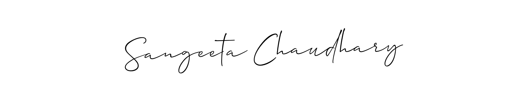 Create a beautiful signature design for name Sangeeta Chaudhary. With this signature (Allison_Script) fonts, you can make a handwritten signature for free. Sangeeta Chaudhary signature style 2 images and pictures png