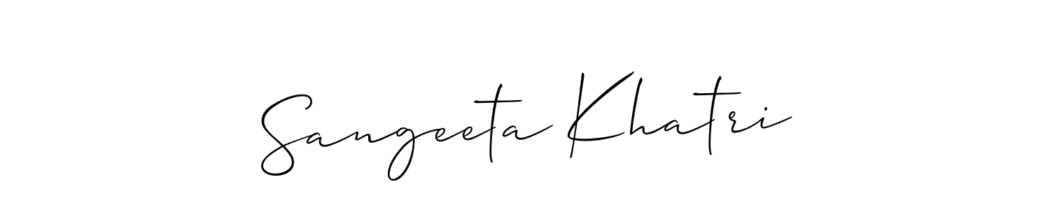 Design your own signature with our free online signature maker. With this signature software, you can create a handwritten (Allison_Script) signature for name Sangeeta Khatri. Sangeeta Khatri signature style 2 images and pictures png
