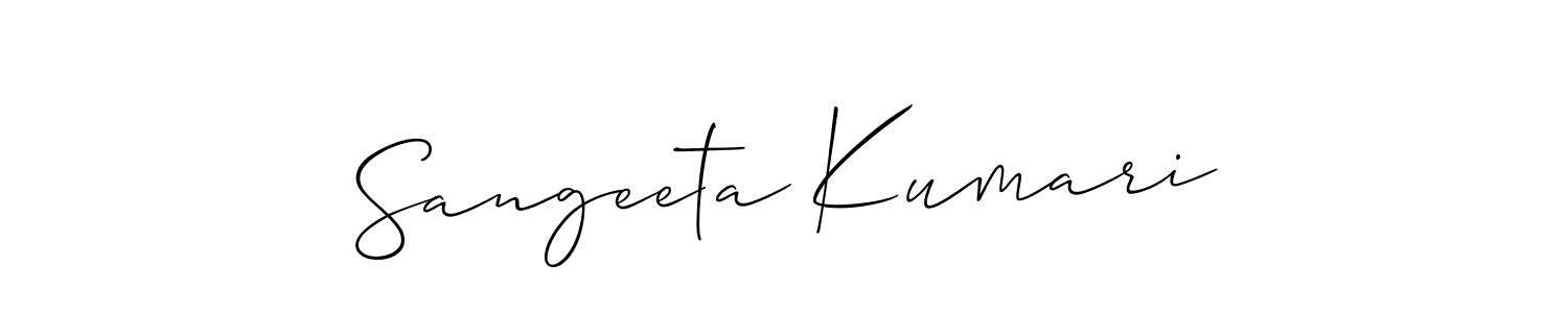 Make a beautiful signature design for name Sangeeta Kumari. With this signature (Allison_Script) style, you can create a handwritten signature for free. Sangeeta Kumari signature style 2 images and pictures png